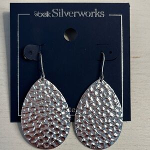 Large Belk Silver-works Earrings Fine Silver Plated New